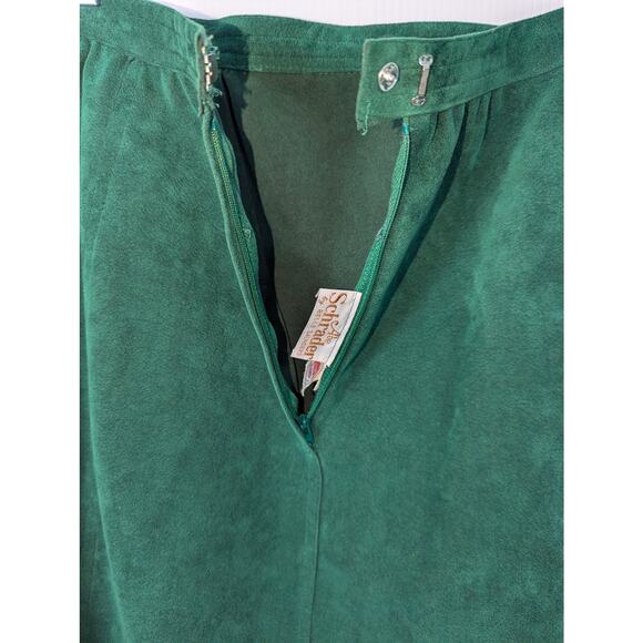 VIntage 70's Abe Schrader Faux Suede Green Shirt Skirt Set Retro Mod See Sizing - Picture 10 of 15
